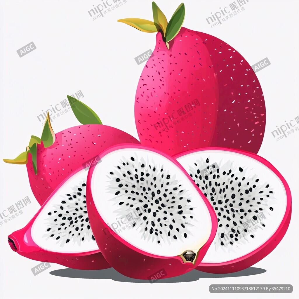 手绘水果火龙果