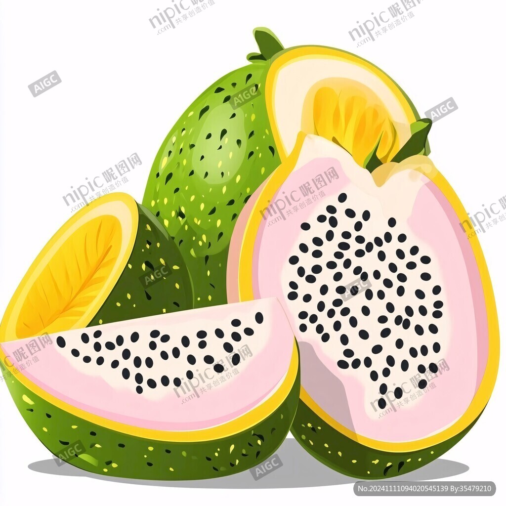 手绘木瓜设计素材