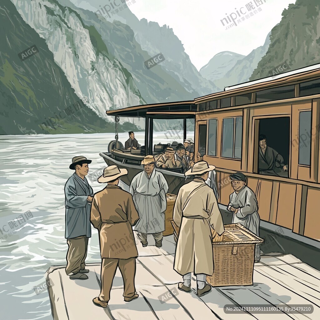 瞿塘峡插画