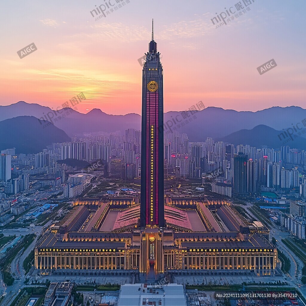 航拍地标会展中心