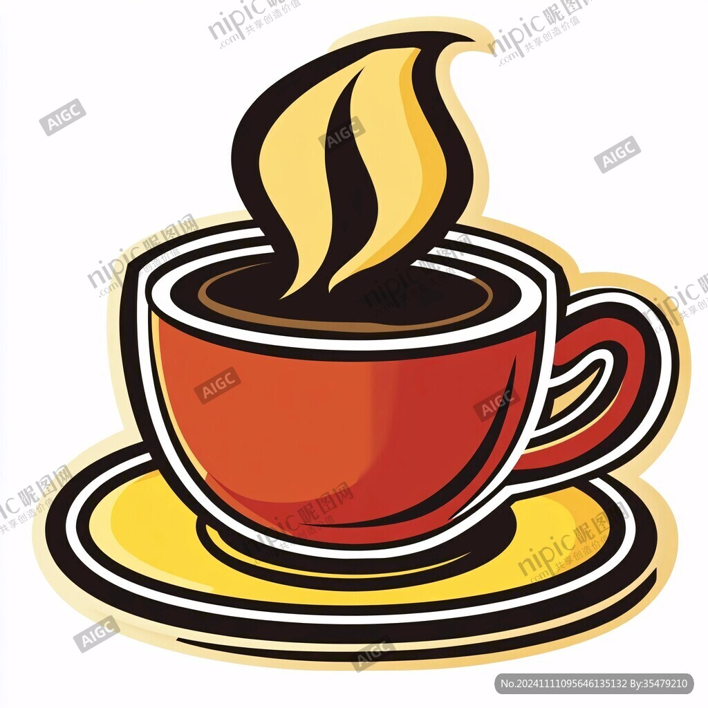 卡通咖啡杯插画