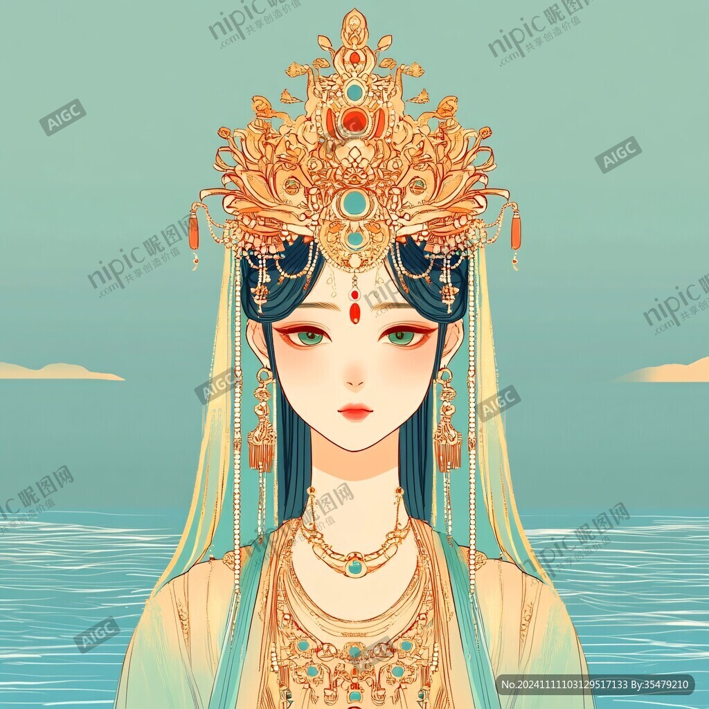 新国潮神女插画
