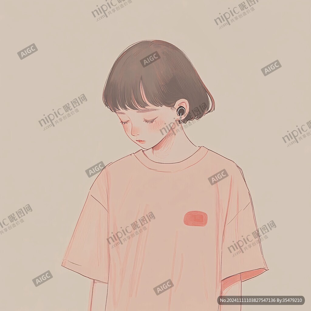 女孩插画头像