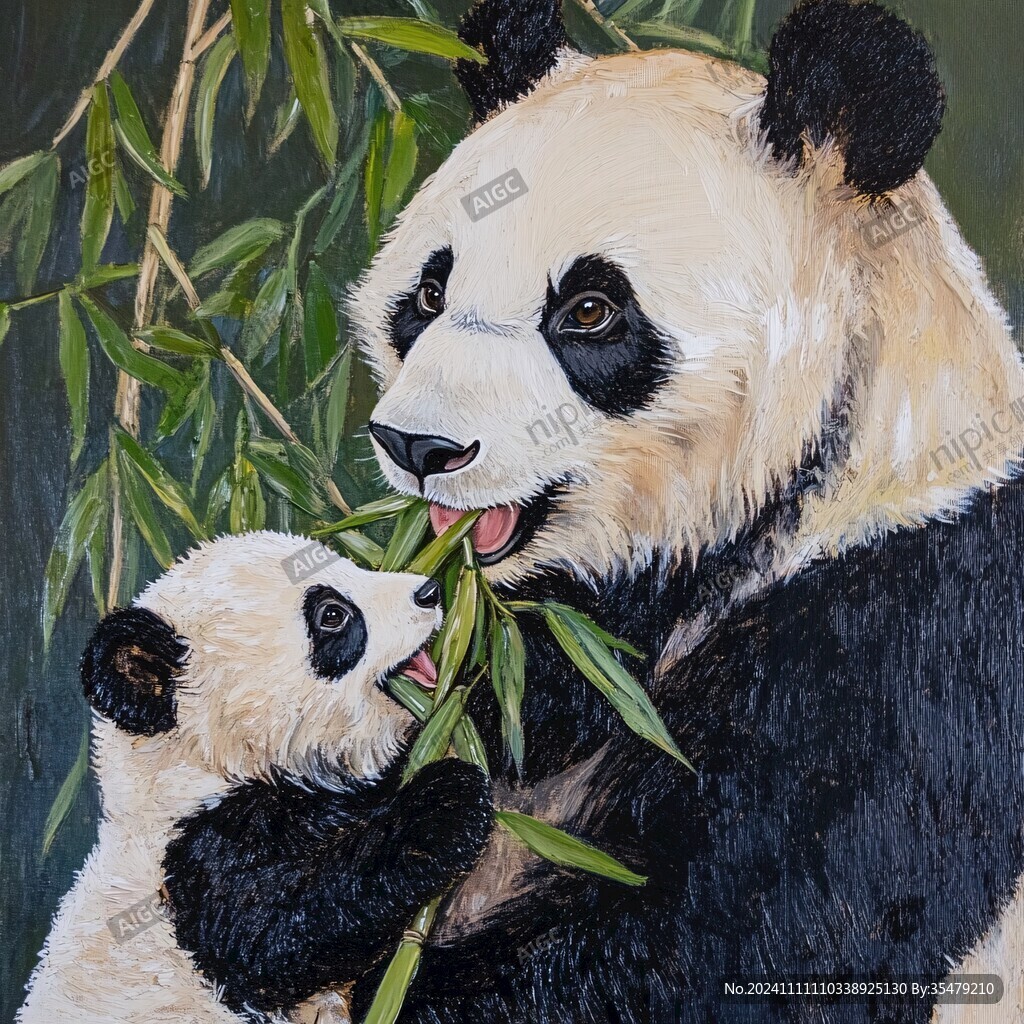 大熊猫油画