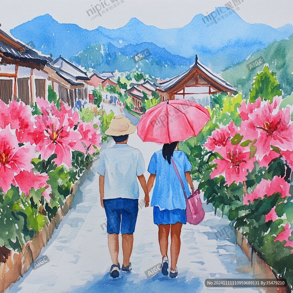 老夫妻背影