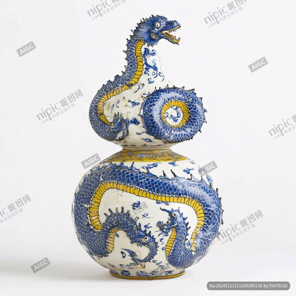 龙纹葫芦瓶