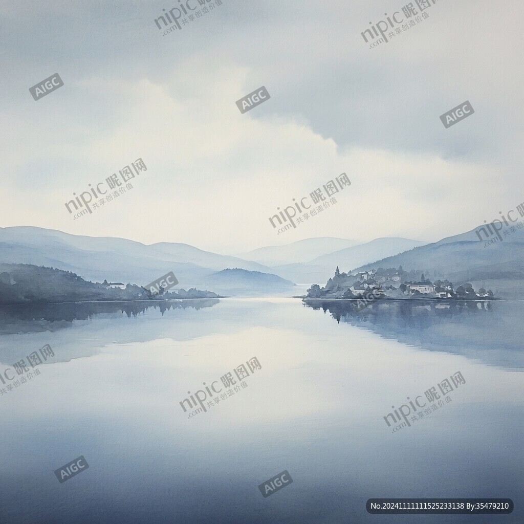 唯美朦胧湖景