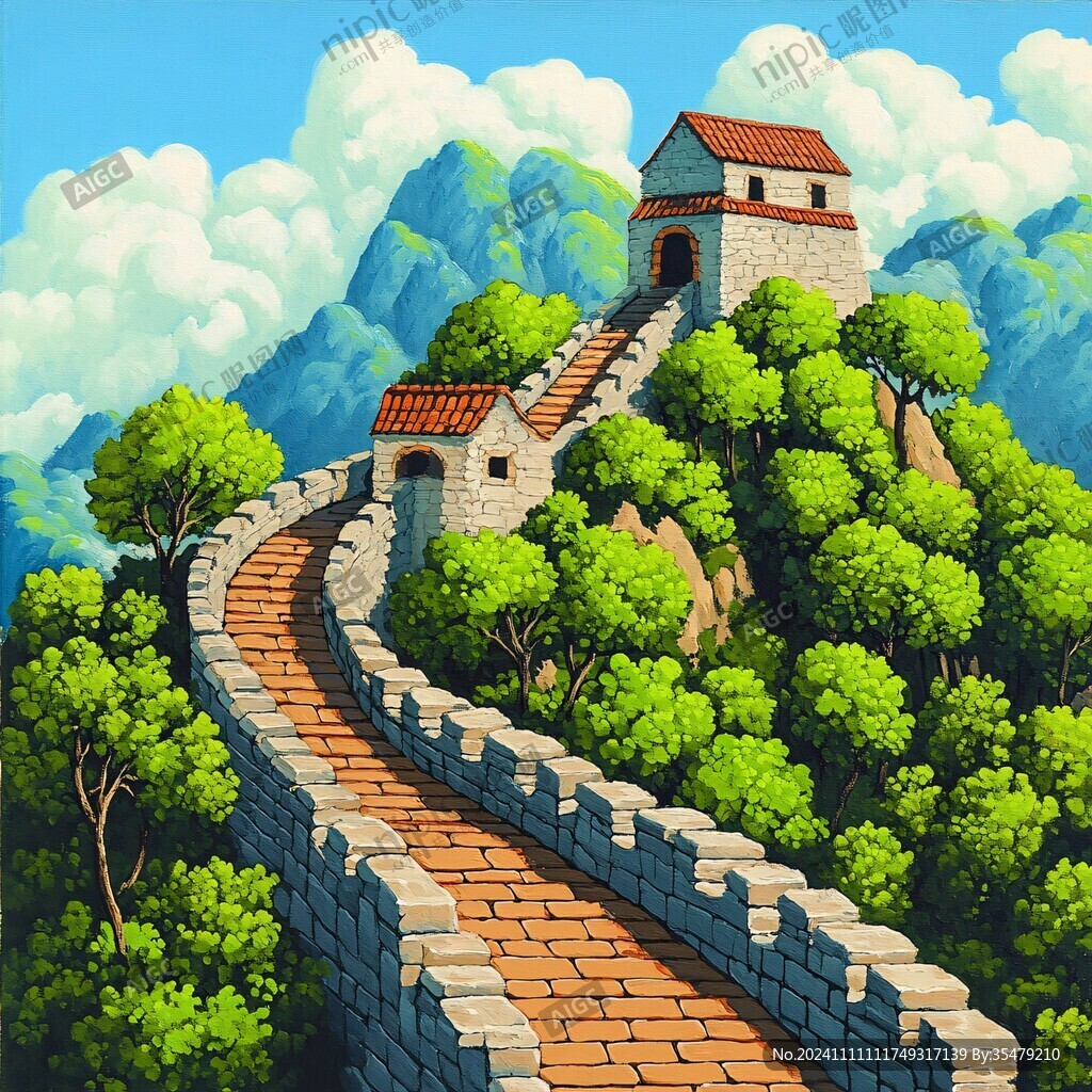 长城风景插画