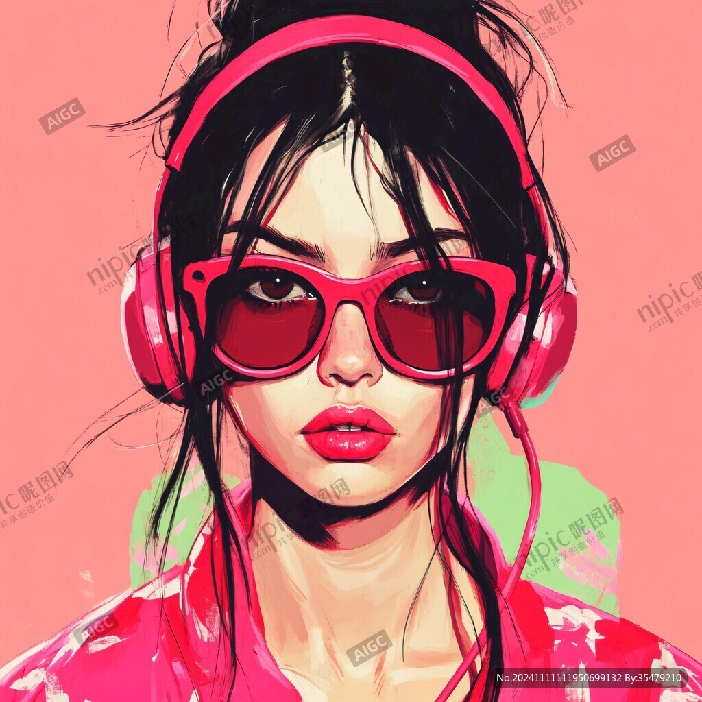 美女潮流插画
