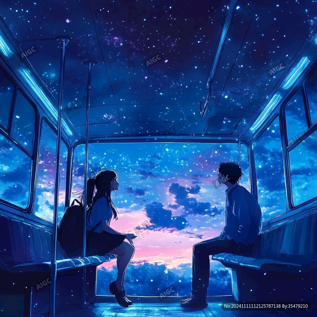 浪漫星空插画