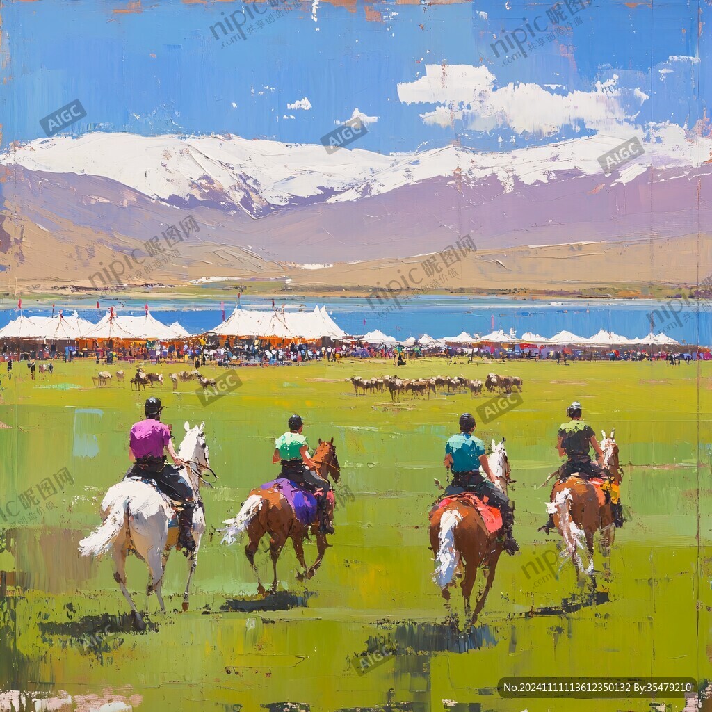 青藏高原油画设计