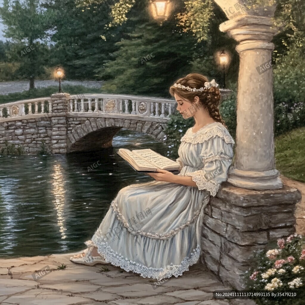 唯美人物油画