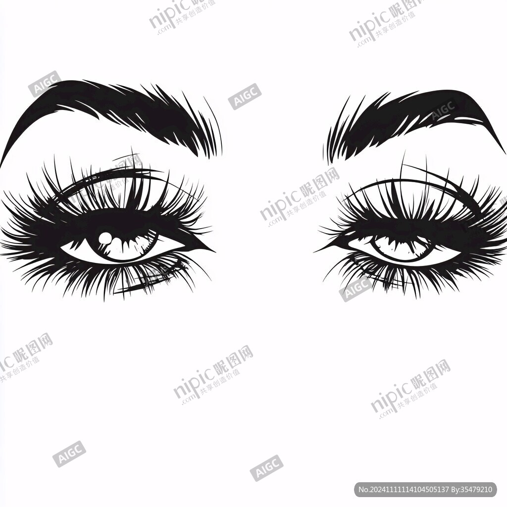 美女眼睛插画