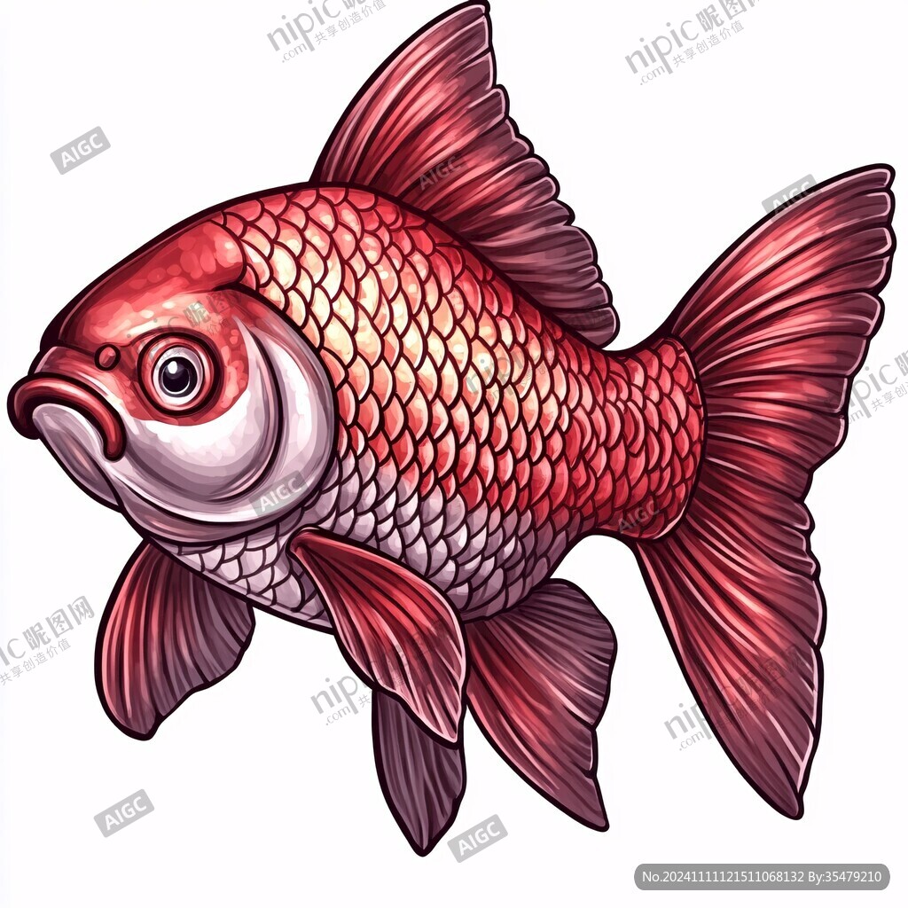 卡通写实红鲤鱼