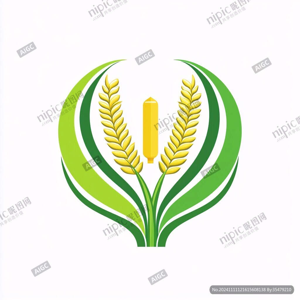 卡通稻穗标志