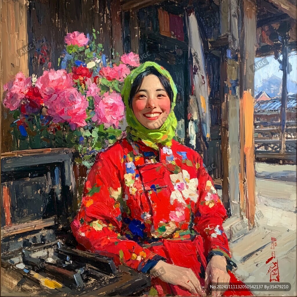 龚滩古镇油画
