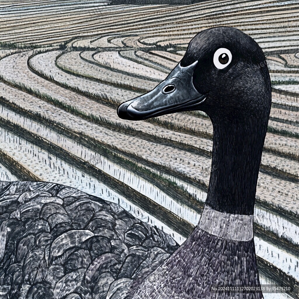 田间鸭插画