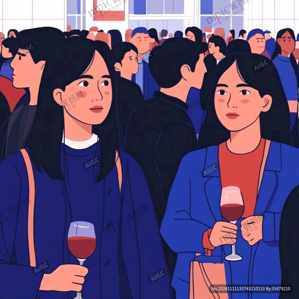 扁平风人物场景平涂