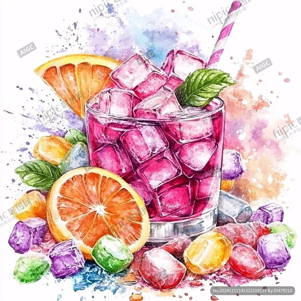 夏季冰饮插画