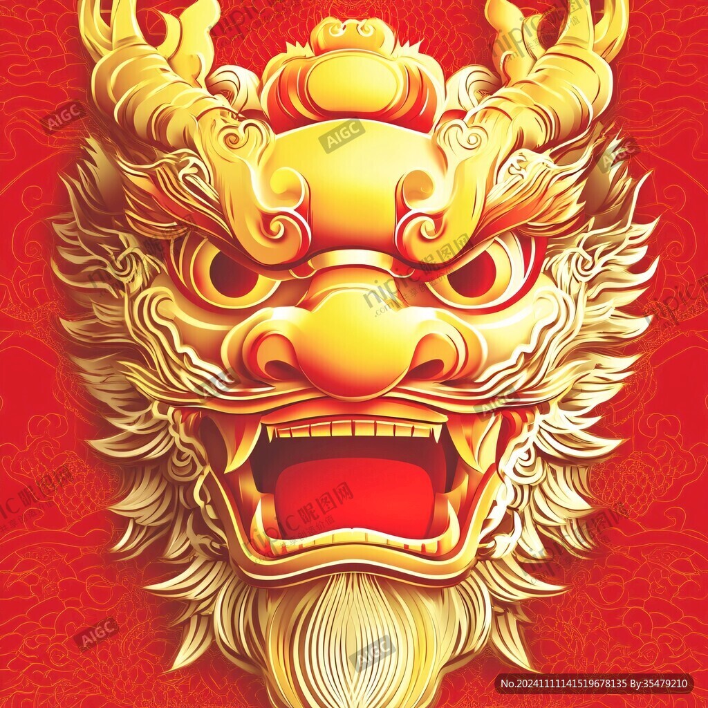 国潮醒狮卡通龙