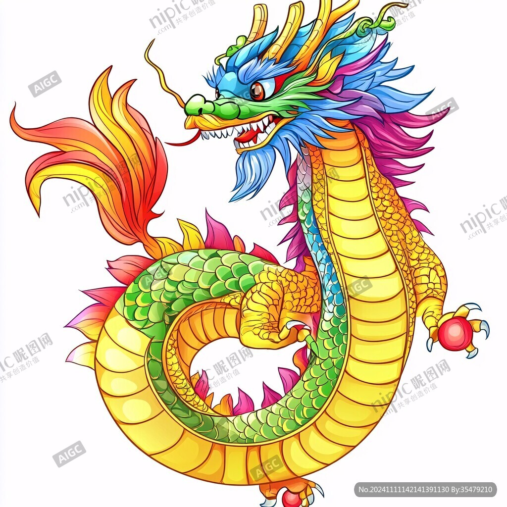 圆形龙中国龙卡通龙