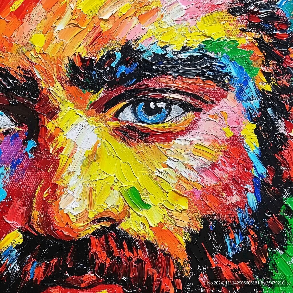 人脸色块拼接装饰画