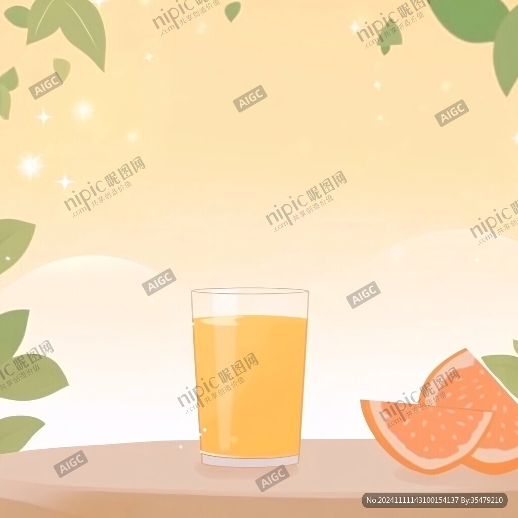 果汁海报饮料插画