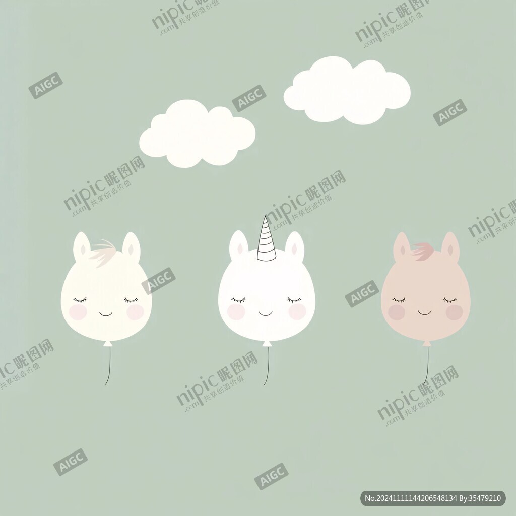呆萌少女心小动物卡通