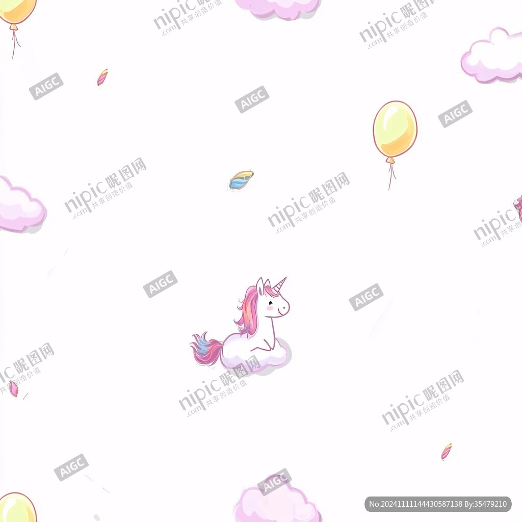 简约独角兽插画