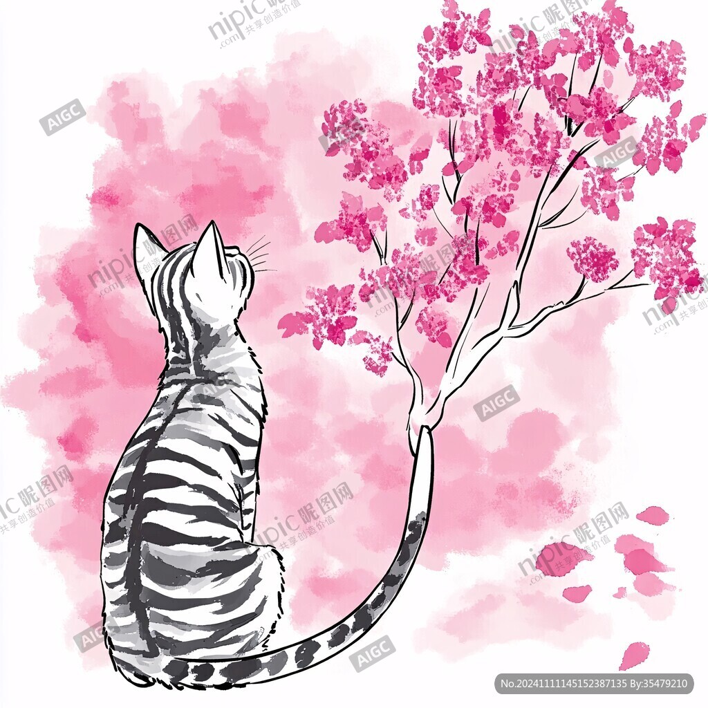 春季手绘猫咪