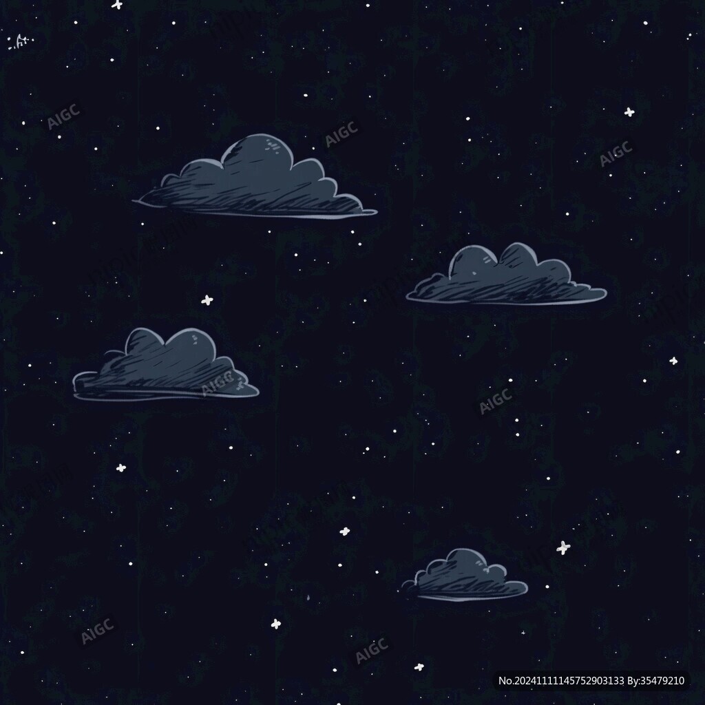 夜晚云彩星星