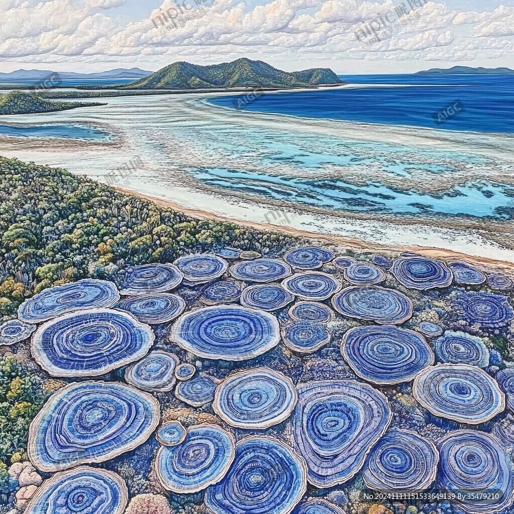悬空岛屿地画装饰画