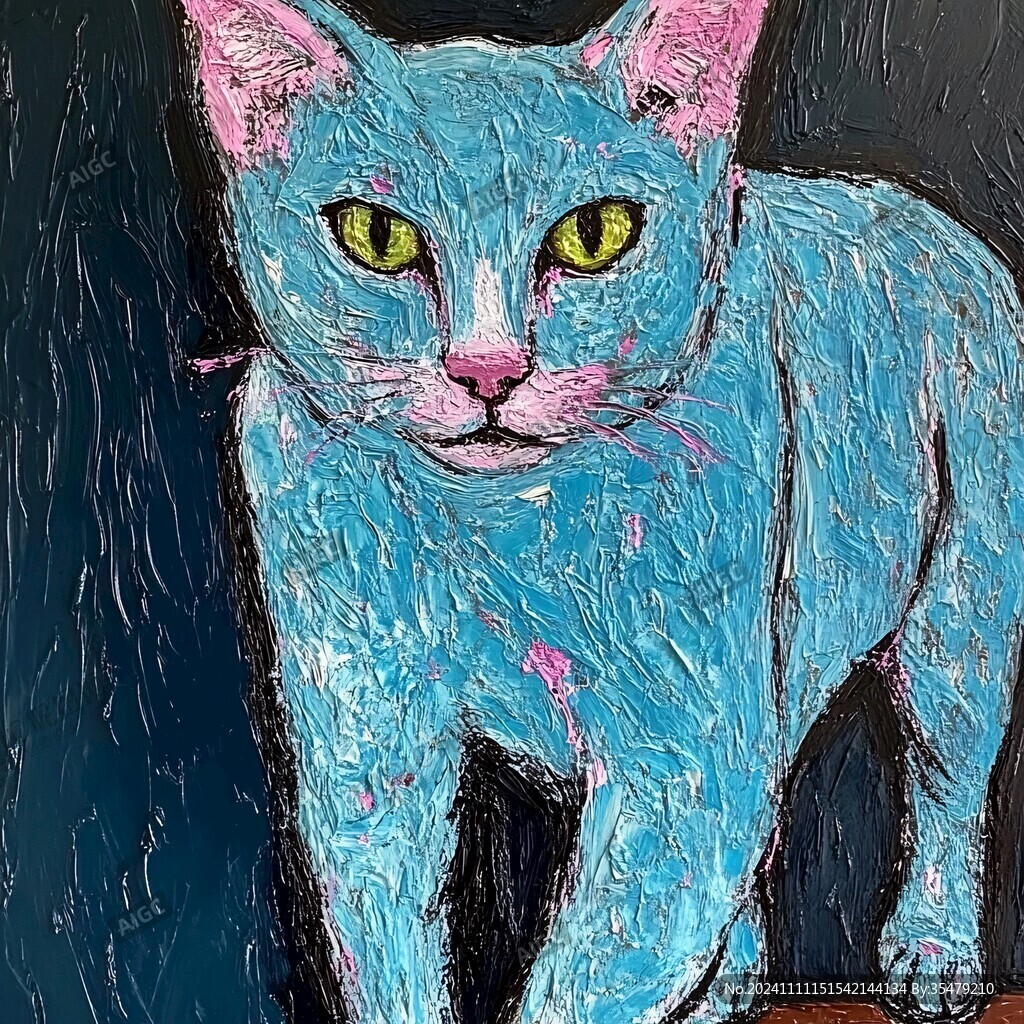 猫咪水粉画