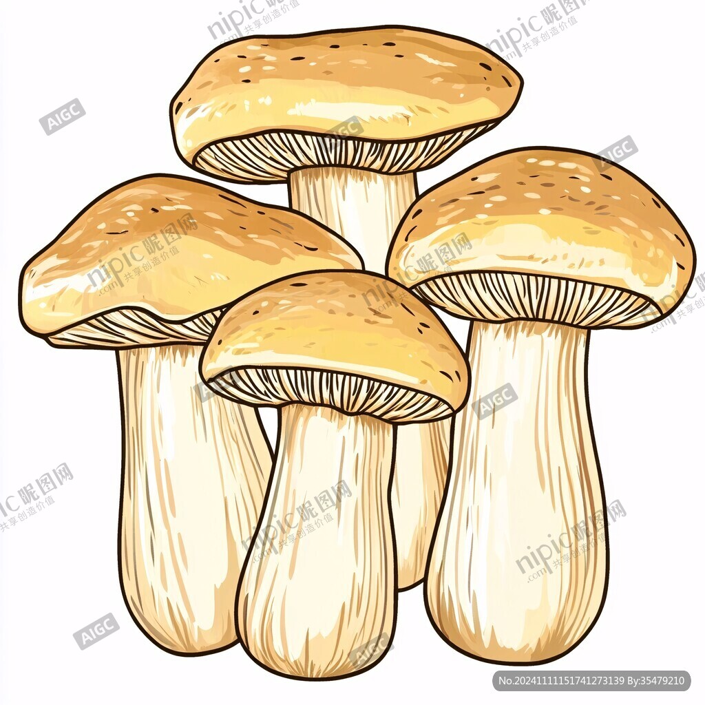 手绘香菇插画