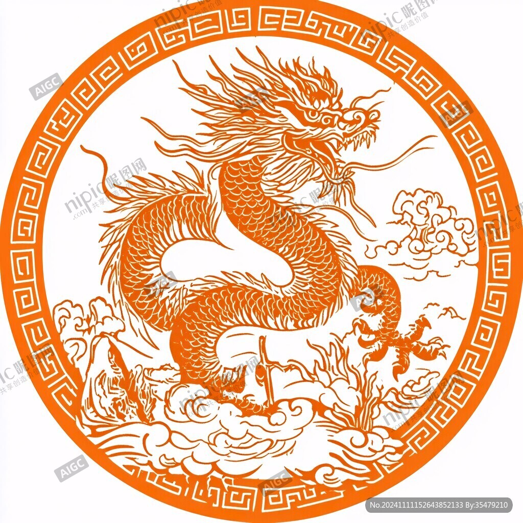 圆形龙中国龙卡通龙