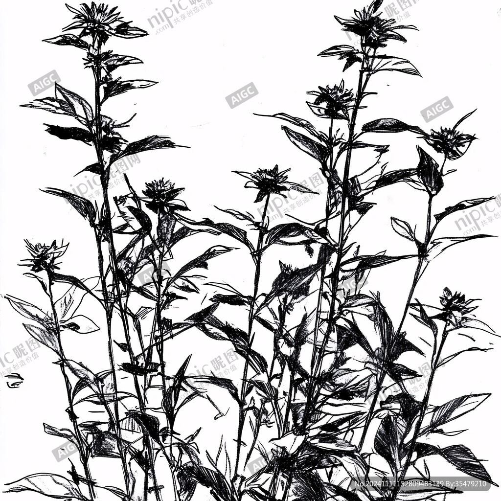 素描益母草
