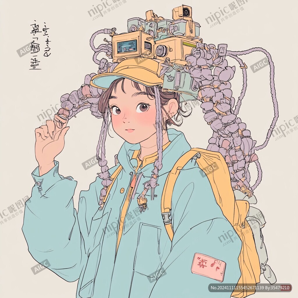 文创少女插画