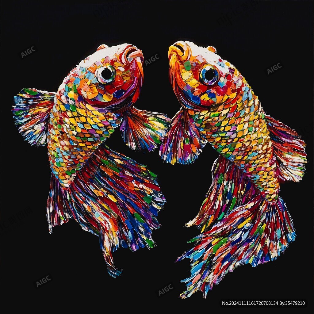 双鱼油画