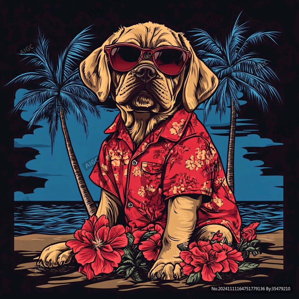 狗狗潮流插画