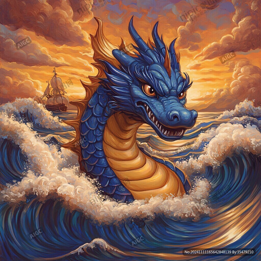 国潮龙插画文创插画