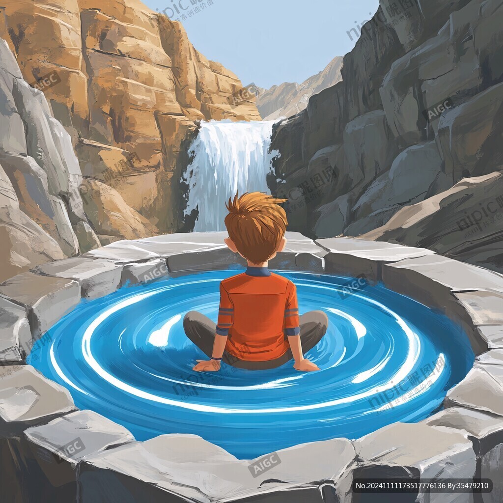 水潭插画