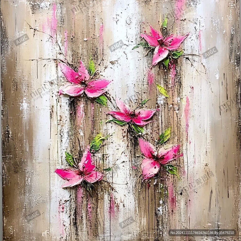 油画花卉百合