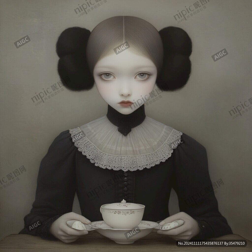 茶女插画