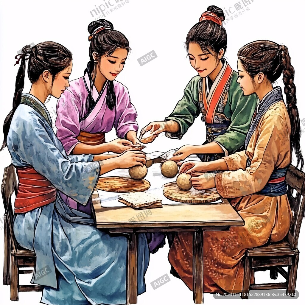 古代人物包饺子
