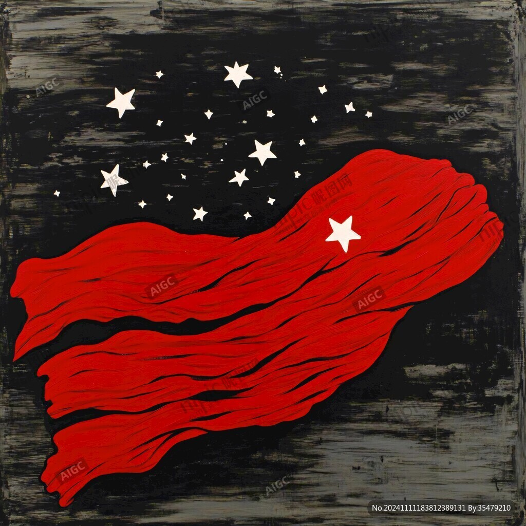 红色美国插画美国手绘