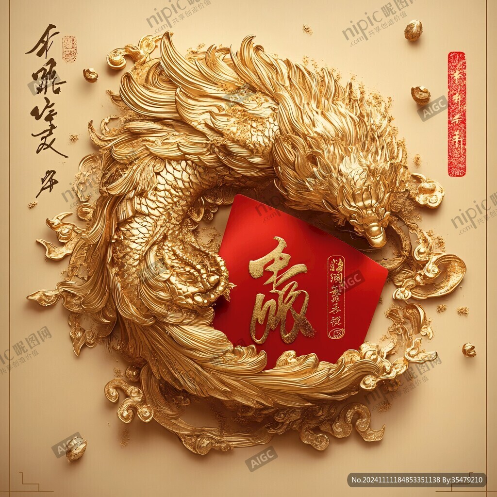 金龙纳福龙年贺图
