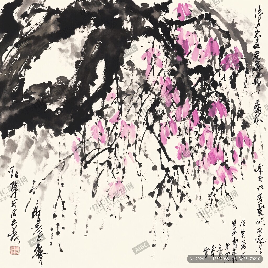 桃花高清手绘画