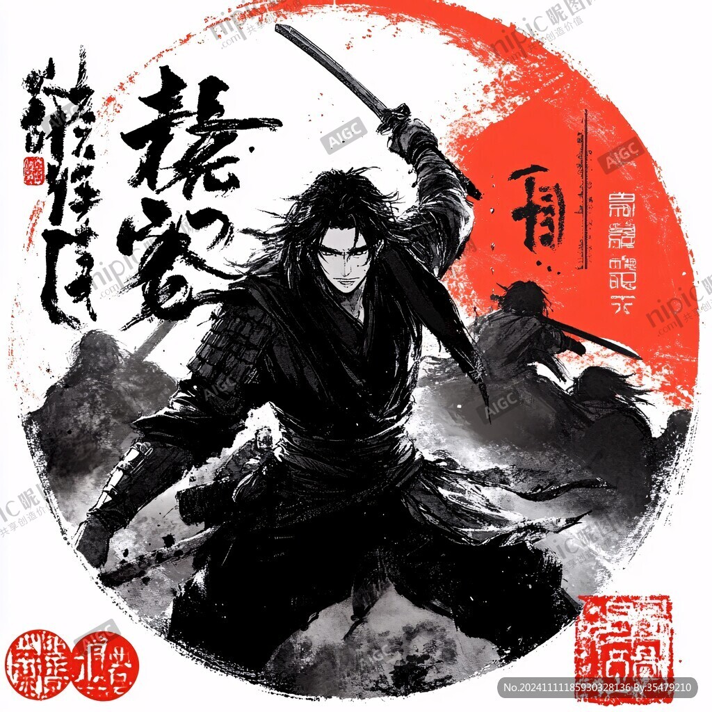 武侠封面插画