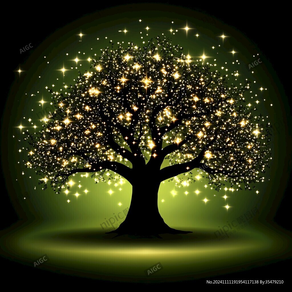 梦幻花纹大树