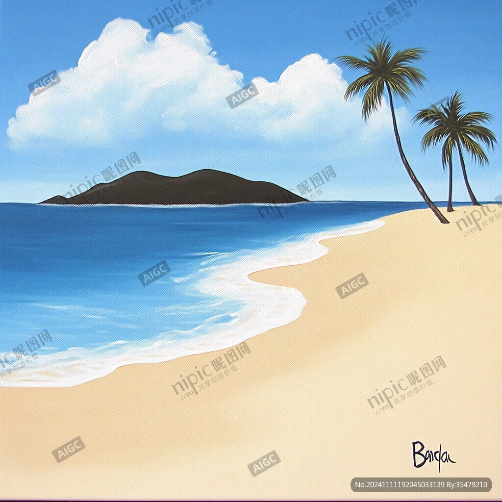 海滩风景画